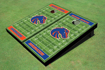Boise State University Alternating Football Field Custom Cornhole Boards