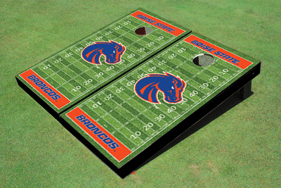 Boise State University Orange Matching Football Field Custom Cornhole Boards
