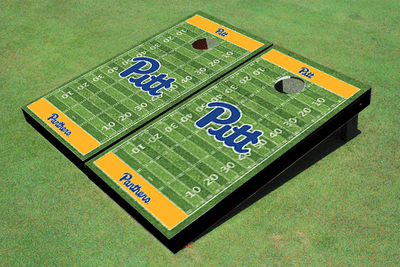 University of Pittsburgh Yellow Matching Football Field Custom Cornhole Boards