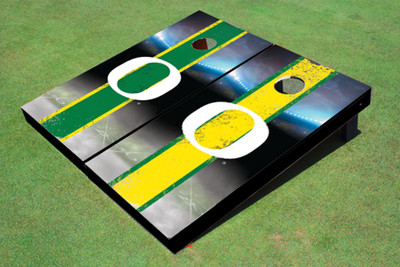 University of Oregon Field Long Stripe Alternating Themed Cornhole Boards University of Oregon Field Long Stripe Alternating Themed Cornhole Boards