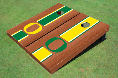 University of Oregon Rosewood Alternating Long Stripe Cornhole Boards University of Oregon Rosewood Alternating Long Stripe Cornhole Boards
