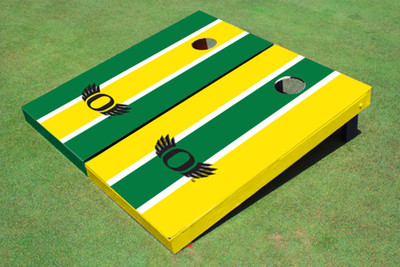University of Oregon "Wings" Alternating Long Stripe Cornhole Boards University of Oregon "Wings" Alternating Long Stripe Cornhole Boards