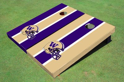 University Of Washington Helmet Alternating Long Stripe Cornhole Boards