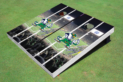 University of Notre Dame "Fighting Irish" Stadium Long Stripe Themed Cornhole Boards