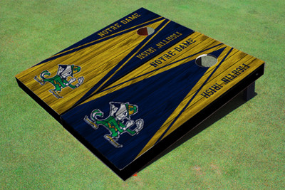 University of Notre Dame "Fighting Irish" Alternating Wood Look Triangle Cornhole Boards