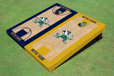 University of Notre Dame "Fighting Irish" Alternating Basketball Court Custom Cornhole Boards University of Notre Dame "Fighting Irish" Alternating Basketball Court Custom Cornhole Boards