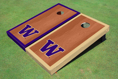 University Of Washington "W" Rosewood Alternating Border Cornhole Boards