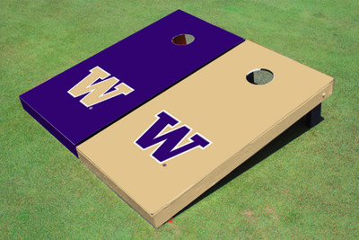 University Of Washington "W" Alternating Solid Cornhole Boards