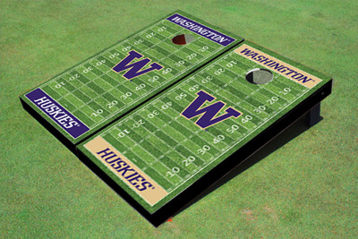 University Of Washington "W" Alternating Football Field Custom Cornhole Board