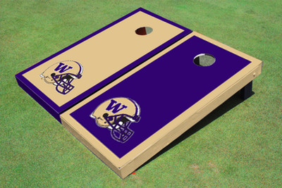 University Of Washington Helmet Alternating Border Cornhole Boards