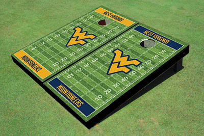 West Virginia University Alternating Football Field Custom Cornhole Boards West Virginia University Alternating Football Field Custom Cornhole Boards
