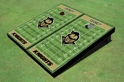 University Of Central Florida "Knightro" Gold Matching Football Field Custom Cornhole Boards