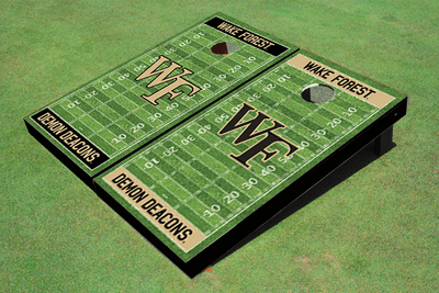 Wake Forest University Alternating Football Field Custom Cornhole Boards Wake Forest University Alternating Football Field Custom Cornhole Boards