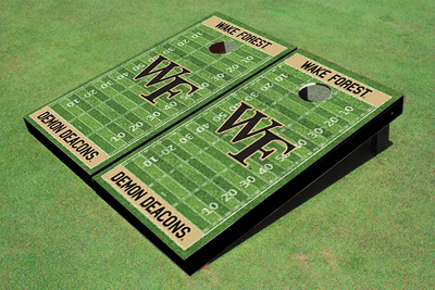Wake Forest University Gold Matching Football Field Custom Cornhole Boards