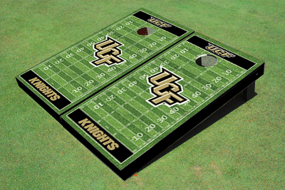 University Of Central Florida Black Matching Football Field Custom Cornhole Boards