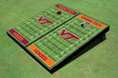 Virginia Tech Alternating Football Field Custom Cornhole Board