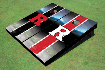 Rutgers University Field Long Stripe Alternating Themed Cornhole Boards