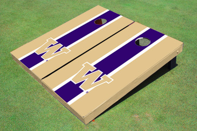 University Of Washington "W"  Purple and Gold Matching Long Stripe Cornhole Boards