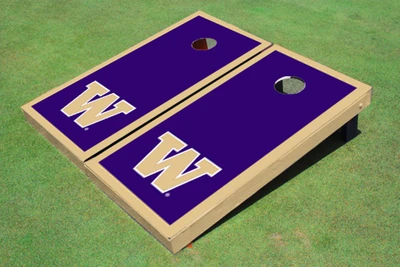 University Of Washington "W" Gold Matching Border Cornhole Boards