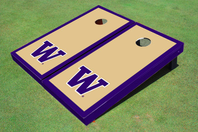 University Of Washington "W" Purple Matching Border Cornhole Boards