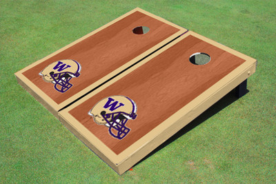 University Of Washington Helmet Gold Rosewood Matching Border Cornhole Boards University Of Washington Helmet Gold Rosewood Matching Border Cornhole Boards