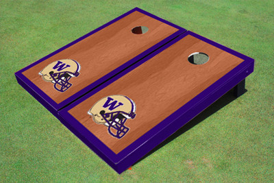 University Of Washington Helmet Purple Rosewood Matching Borders Cornhole Boards University Of Washington Helmet Purple Rosewood Matching Borders Cornhole Boards