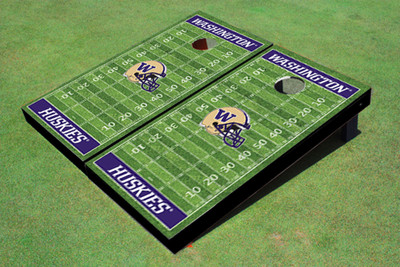 University Of Washington Helmet Purple Matching Football Field Custom Cornhole Board