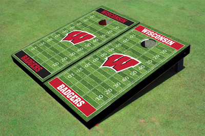 University of Wisconsin Alternating Football Field Custom Cornhole Boards University of Wisconsin Alternating Football Field Custom Cornhole Boards