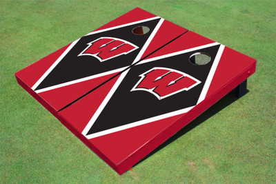 University of Wisconsin Black and Red Matching Diamond Cornhole Boards