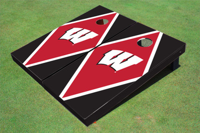 University of Wisconsin Red and Black Matching Diamond Cornhole Boards