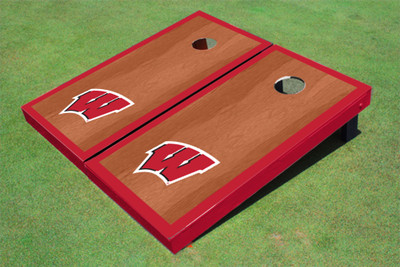 University of Wisconsin Red Rosewood Matching Borders Cornhole Boards