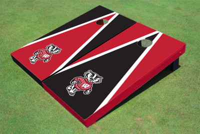 University of Wisconsin "Bucky" Alternating Triangle Cornhole Boards