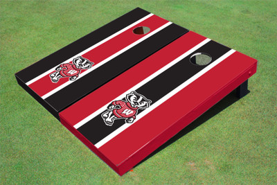 University of Wisconsin "Bucky" Alternating Long Stripe Cornhole Boards