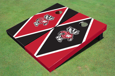 University of Wisconsin "Bucky" Alternating Diamond Cornhole Boards
