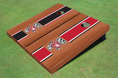University of Wisconsin "Bucky" Rosewood Alternating Long Stripe Cornhole Boards