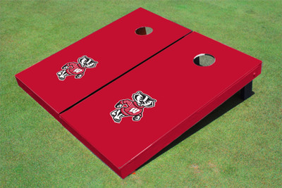 University of Wisconsin "Bucky" Red Matching Solid Cornhole Boards