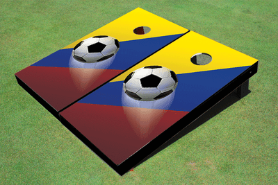 Columbian Flag with Soccer Ball Cornhole Boards Columbian Flag with Soccer Ball Cornhole Boards
