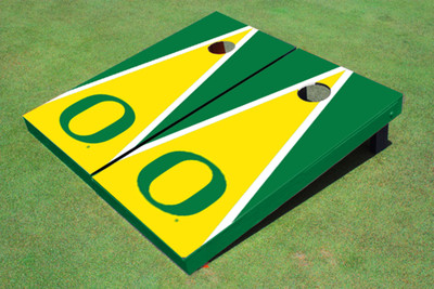 University of Oregon Yellow and Hunter Matching Triangle Cornhole Boards University of Oregon Yellow and Hunter Matching Triangle Cornhole Boards
