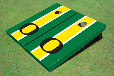 University of Oregon Yellow and Hunter Matching Long Stripe Cornhole Boards University of Oregon Yellow and Hunter Matching Long Stripe Cornhole Boards