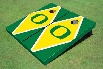 University of  Oregon Yellow and Hunter Matching Diamond Cornhole Boards