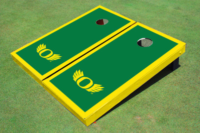 University of Oregon "Wings" Yellow Matching Border Cornhole Boards