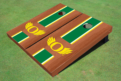University of Oregon "Wings" Hunter Rosewood Matching Long Stripe Cornhole Boards University of Oregon "Wings" Hunter Rosewood Matching Long Stripe Cornhole Boards