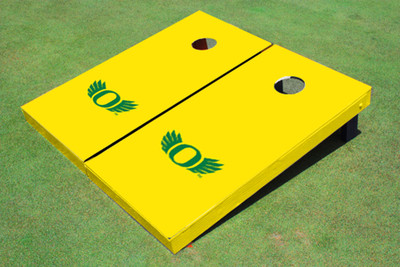 University of Oregon "Wings" Yellow Matching Solid Cornhole Boards University of Oregon "Wings" Yellow Matching Solid Cornhole Boards