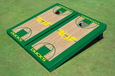 University of Oregon "Wings" Hunter Matching Basketball Court Custom Cornhole Board