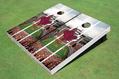 Virginia Tech "HokieBird" Stadium Long Strip Themed Cornhole Boards