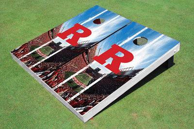 Rutgers University Stadium Long Stripe Themed Cornhole Boards Rutgers University Stadium Long Stripe Themed Cornhole Boards