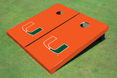 University Of Miami Orange Matching Cornhole Boards