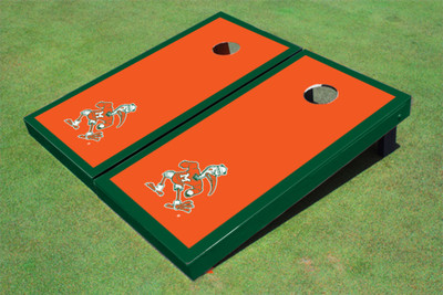 University Of Miami "Sebastian The Ibis" Hunter Matching Border Cornhole Boards University Of Miami "Sebastian The Ibis" Hunter Matching Border Cornhole Boards