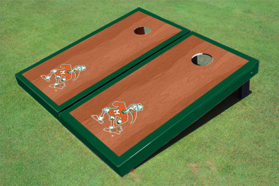 University Of Miami "Sebastian The Ibis" Hunter Rosewood Matching Border Borders Cornhole Boards University Of Miami "Sebastian The Ibis" Hunter Rosewood Matching Border Borders Cornhole Boards
