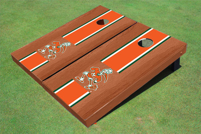University Of Miami "Sebastian The Ibis" Orange Rosewood Matching Long Strip Cornhole Boards University Of Miami "Sebastian The Ibis" Orange Rosewood Matching Long Strip Cornhole Boards